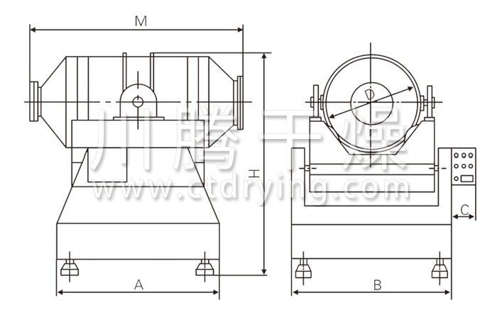 二维运动混合机结构示意图