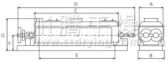 空心桨叶干燥机结构示意图