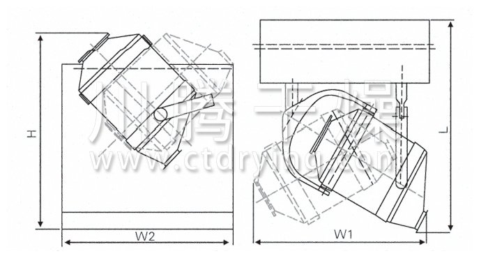 三维运动混合机结构示意图